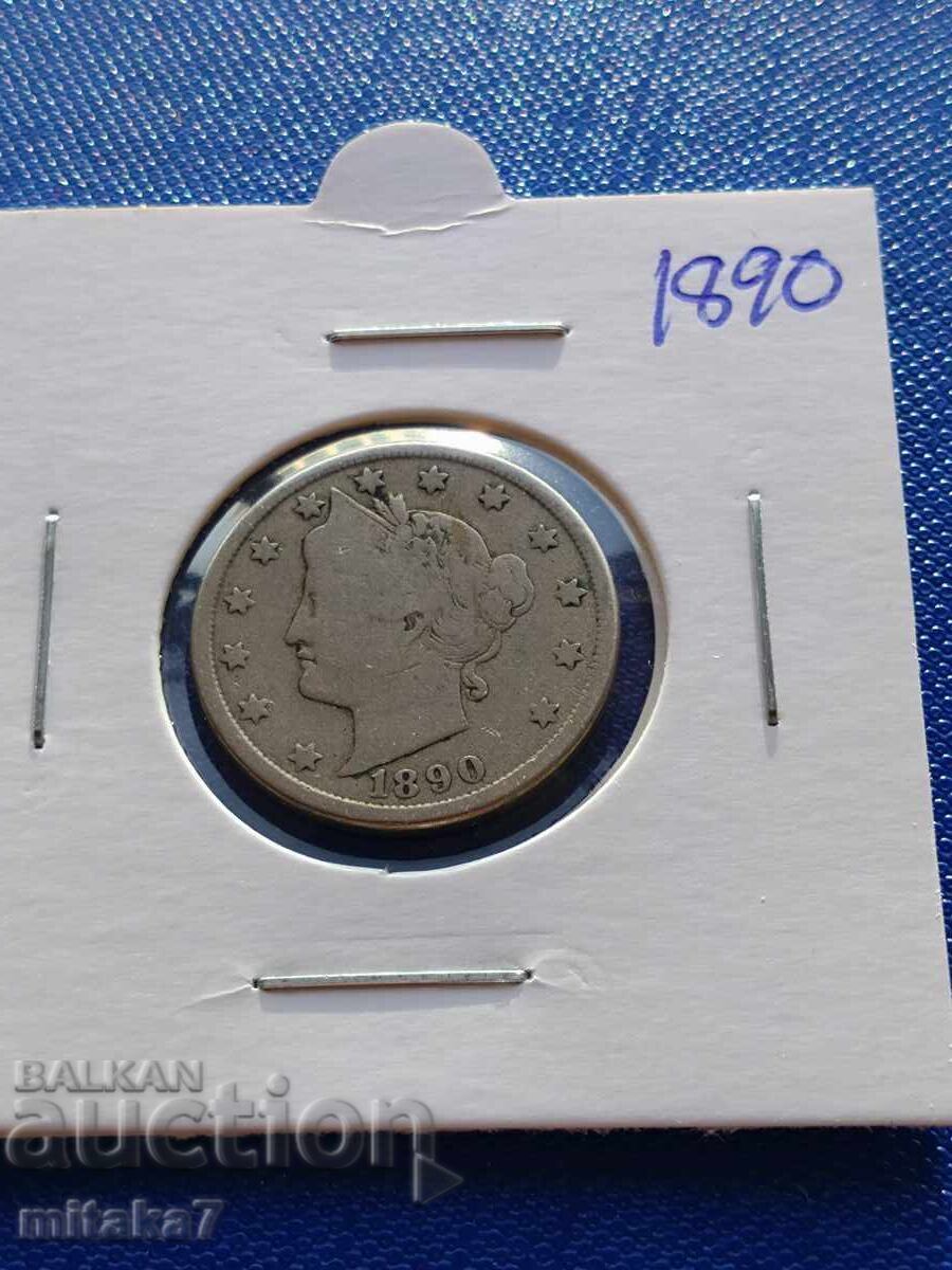 5 цента 1890 година, САЩ
