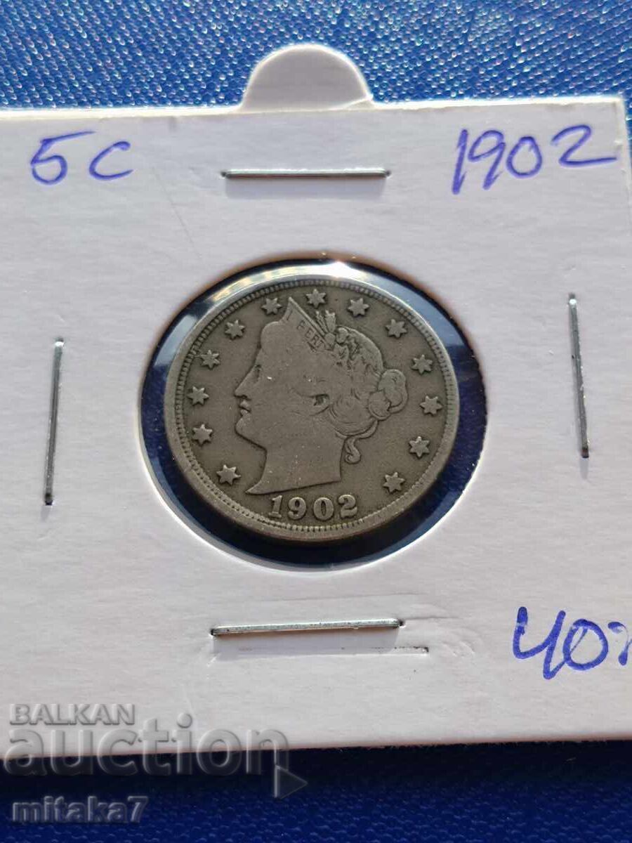 5 cenți 1902, SUA