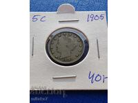 5 λεπτά 1905, ΗΠΑ