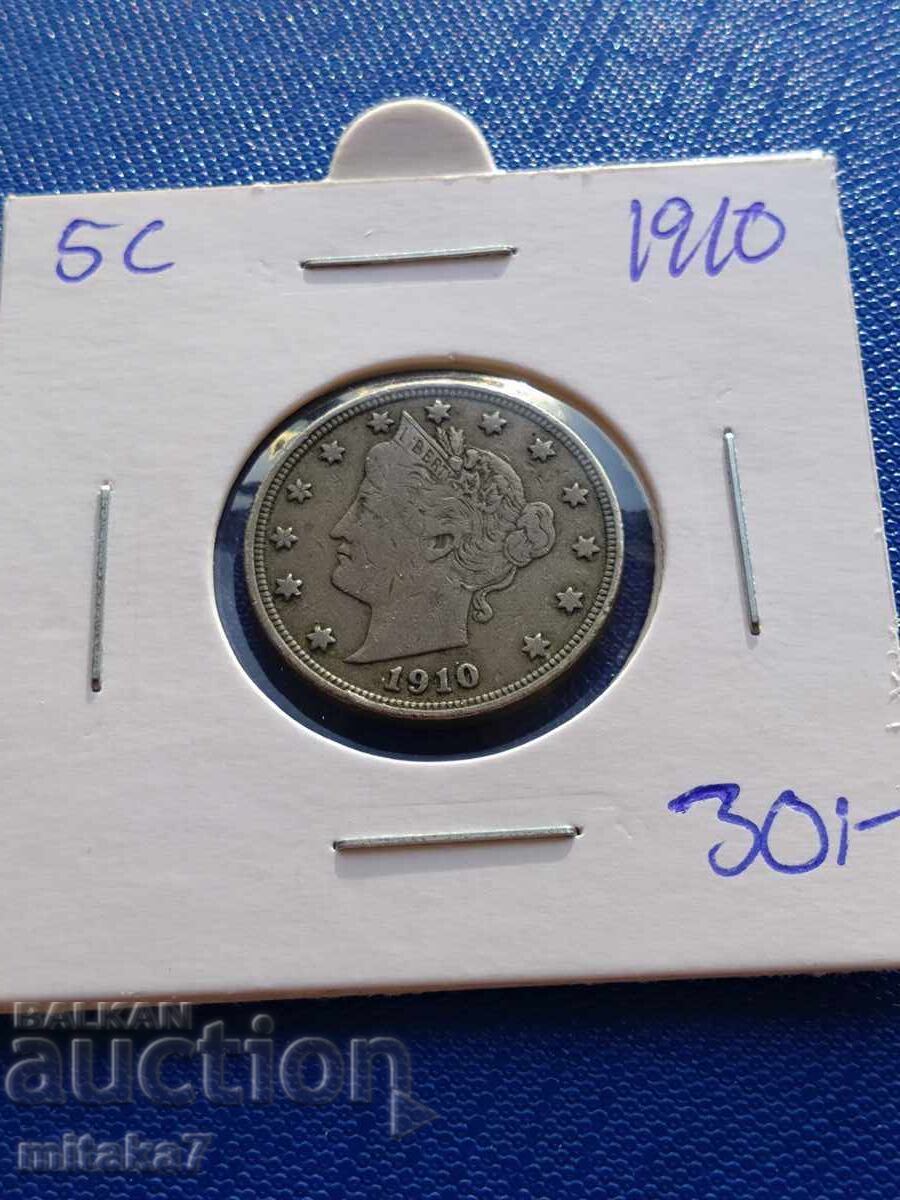 5 cenți 1910, SUA 5 cenți 1910, SUA