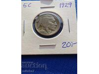 5 cenți 1929, SUA