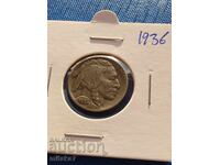 5 цента 1936 година, САЩ