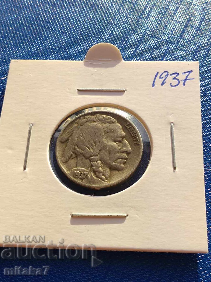 5 цента 1937 година, САЩ