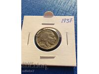 5 цента 1937 година, САЩ