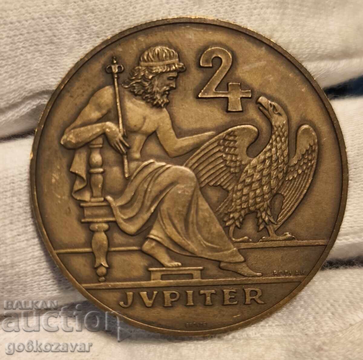 Medalie calendaristică, Bronz, Anul conducătorului Jupiter 1980,g Medalie calendaristică, Bronz, Anul conducătorului Jupiter 1980,g