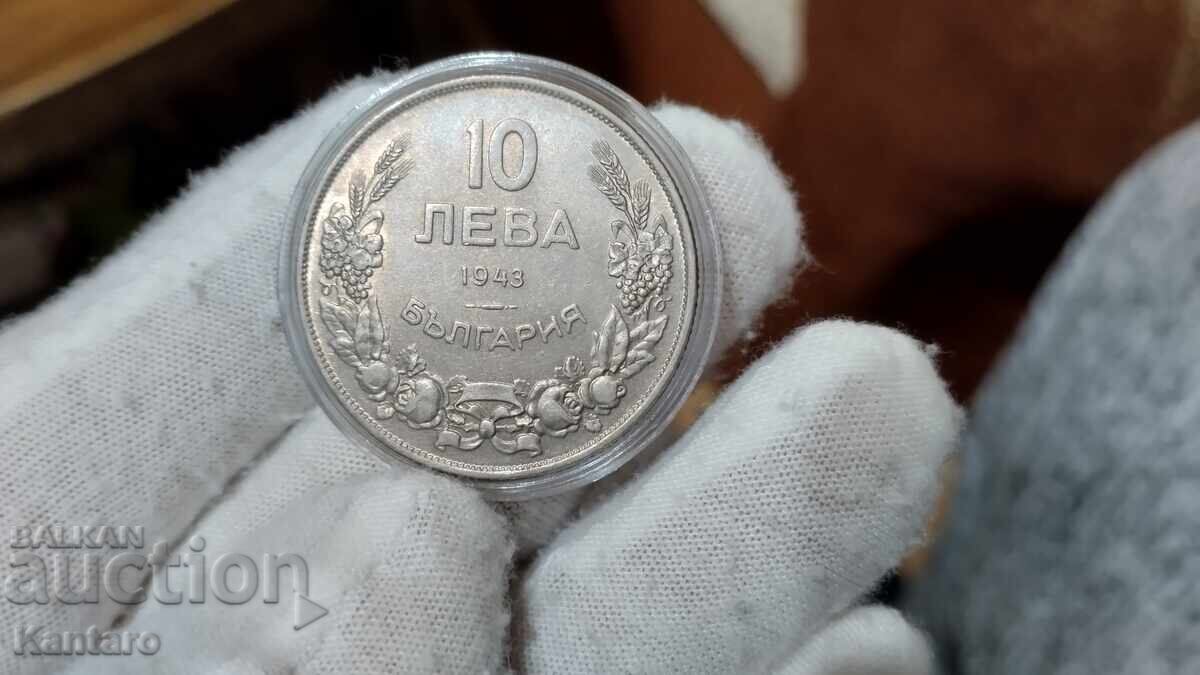 Auction  Coin - BULGARIA - 10 leva - 1943 - EXCELLENT