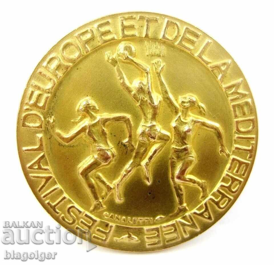 Аукцион 1972 FIBA-Рядък Медал с Позлата-Бакетбол Фестивал на Европа Аукцион 1972 FIBA-Рядък Медал с Позлата-Бакетбол Фестивал на Европа