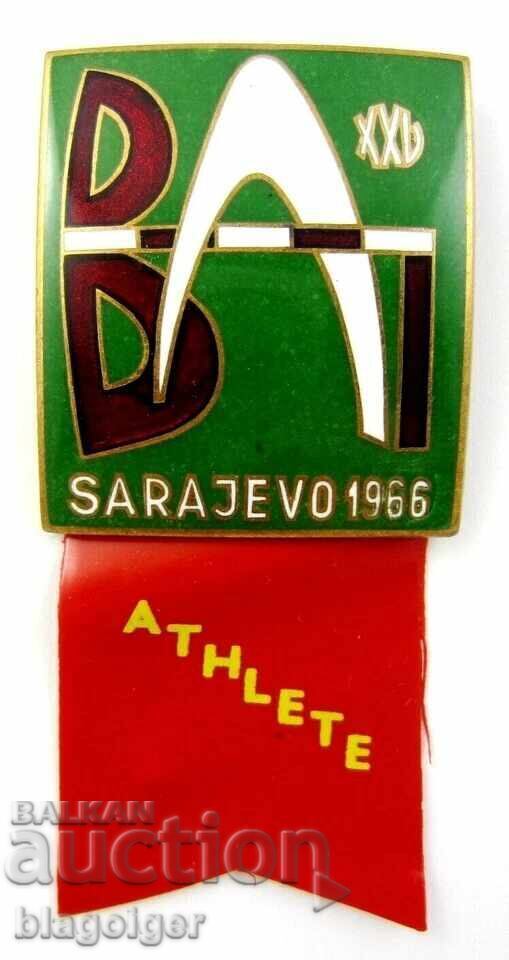 Jocurile Balcanice la Sarajevo 1966. Insigna oficială Atlet cu preț € 13.29 | 25.99 BGN