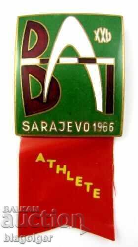 Jocurile Balcanice la Sarajevo 1966. Insigna oficială Atlet