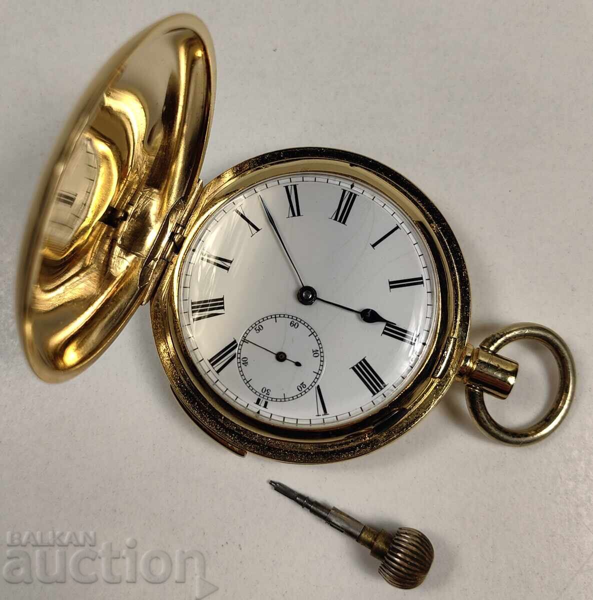 НАД 100-ГОДИШЕН ПОЗЛАТЕН МАРКИРАН МЪЖКИ ДЖОБЕН ЧАСОВНИК - 6 НАД 100-ГОДИШЕН ПОЗЛАТЕН МАРКИРАН МЪЖКИ ДЖОБЕН ЧАСОВНИК - 6