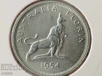 Australia 2 șilingi (florin), 1954