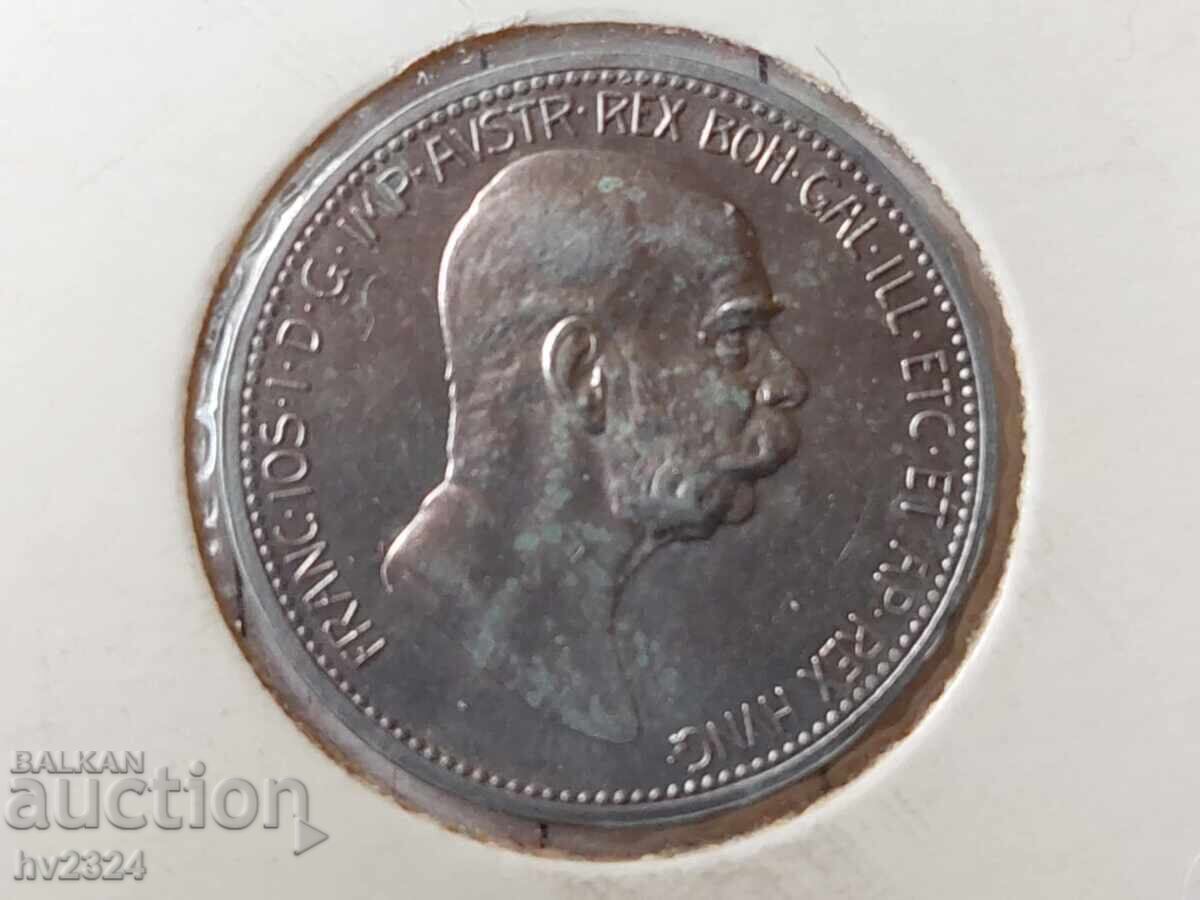 Austria 1 coroană, 1908 cu preț € 30.00 | 58.68 BGN