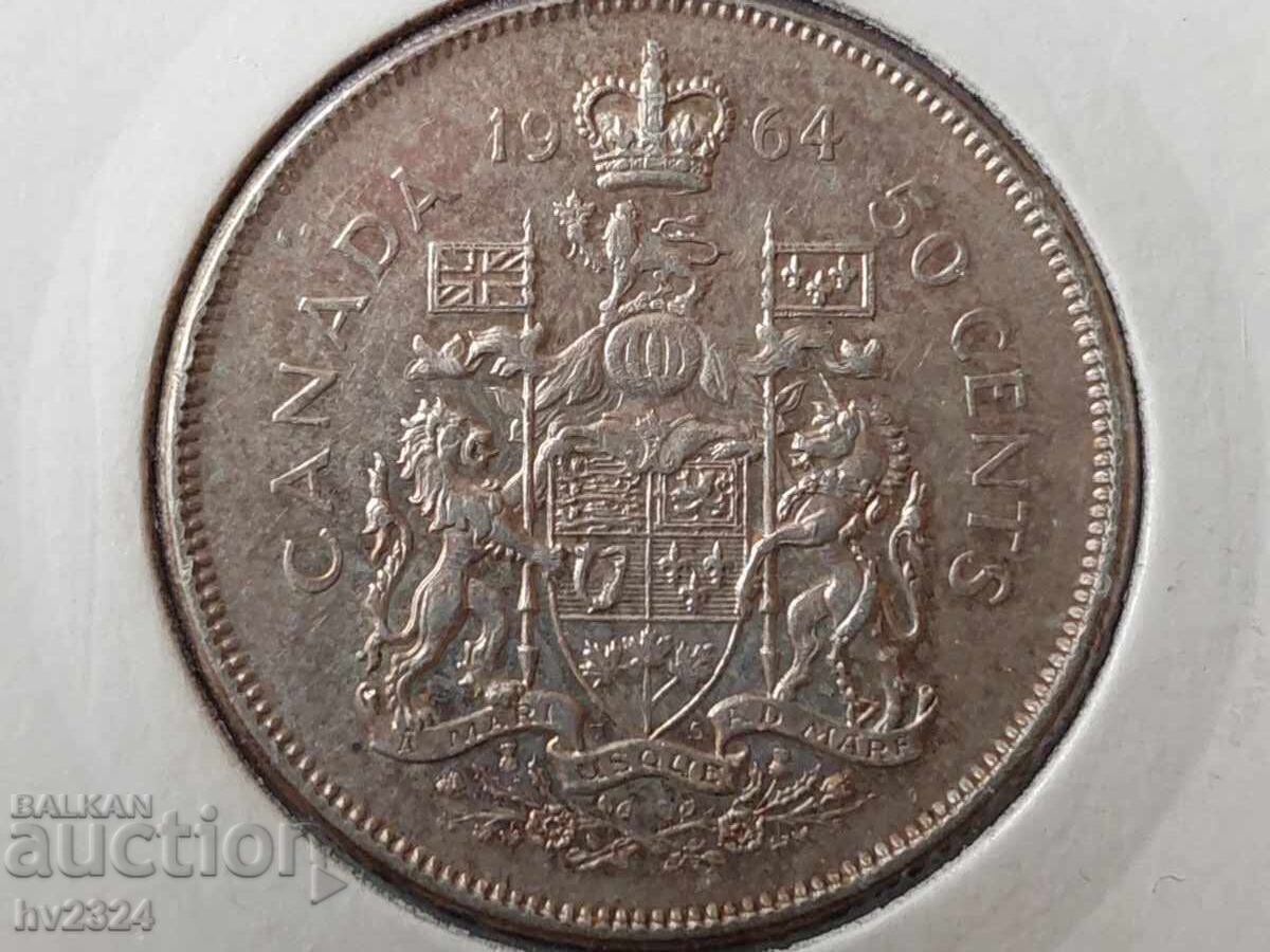 Canada 50 cenți, 1964, Argint