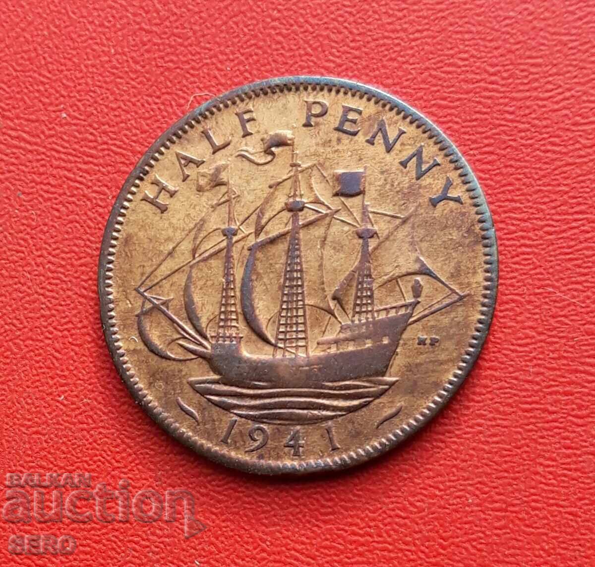 Великобритания-1/2 пени 1941 Великобритания-1/2 пени 1941
