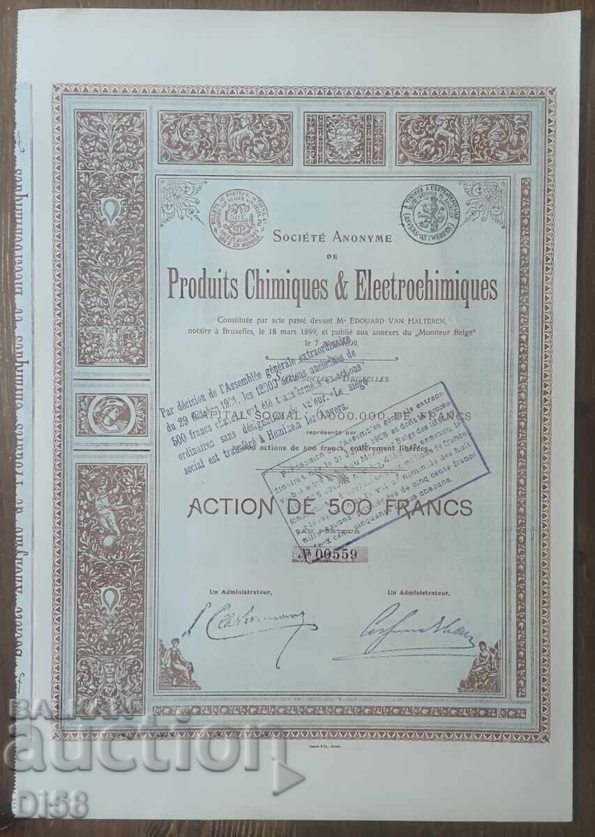 Old Action Belgium For Chemical and Electrochemical Products Old Action Belgium For Chemical and Electrochemical Products