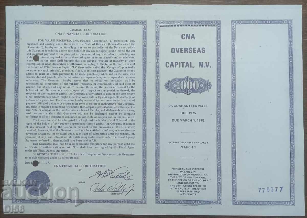 Old Bond – CNA Overseas Capital N.V with price € 5.11 | 9.99 BGN