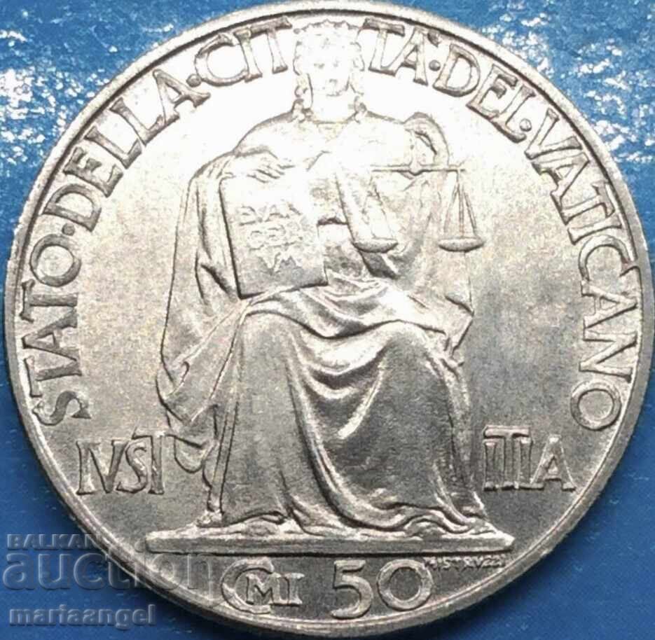 50 de cenți 1942 Vatican Pio al XII-lea - destul de rară - 6 50 de cenți 1942 Vatican Pio al XII-lea - destul de rară - 6