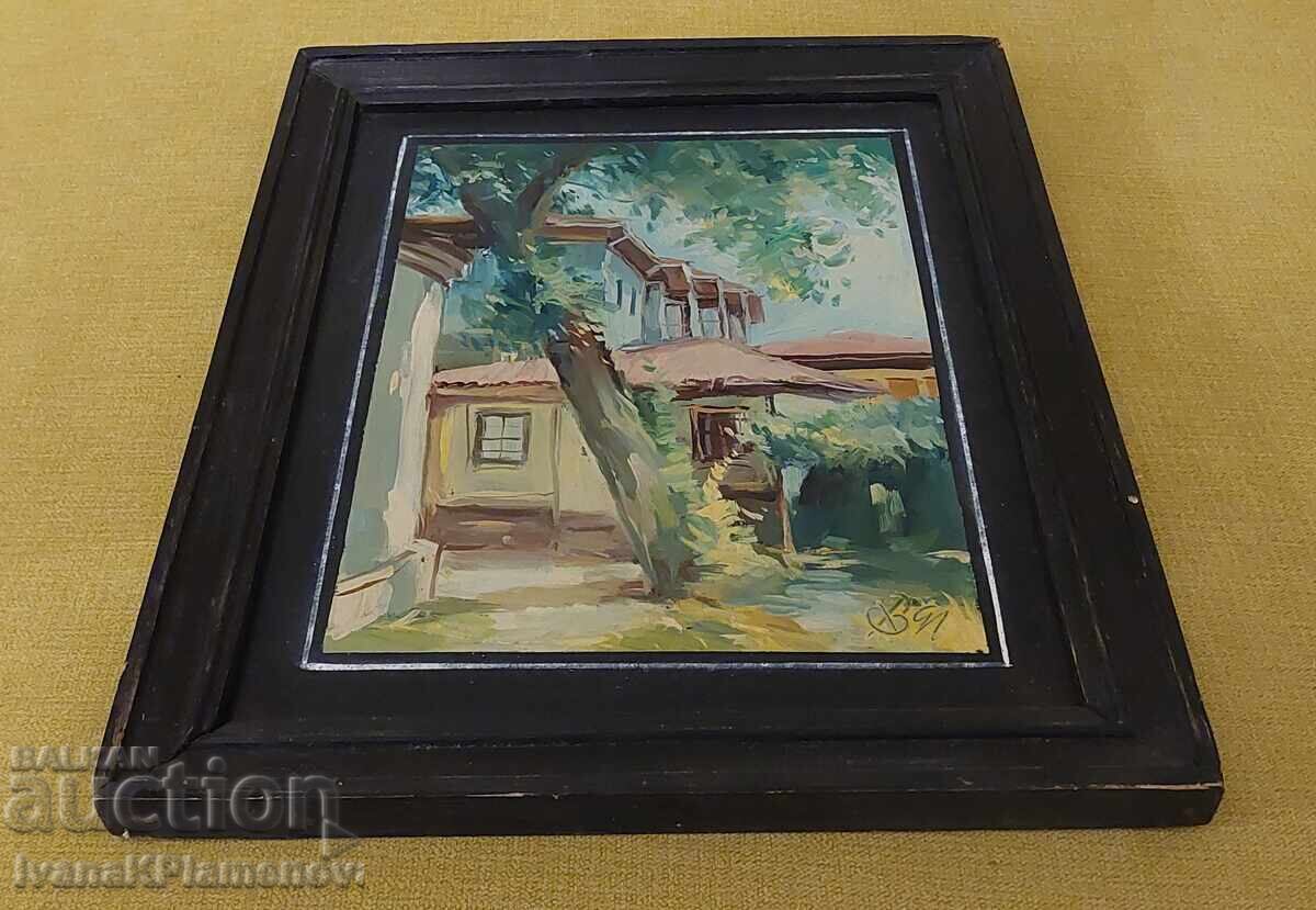 Auction  Painting on wooden board 30cm x 25cm for connoisseurs