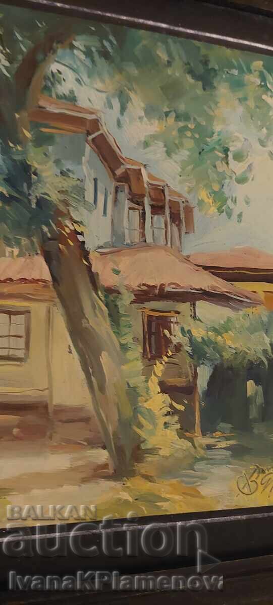 Delivery of Painting on wooden board 30cm x 25cm for connoisseurs