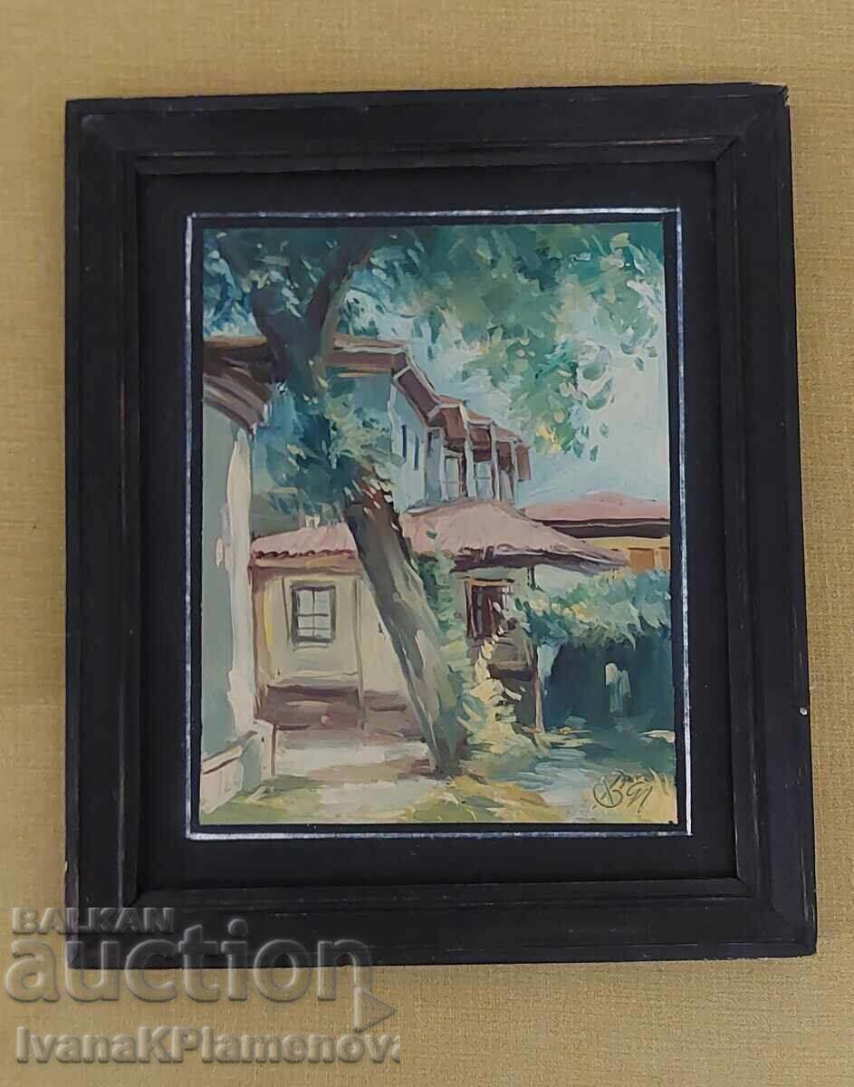 Painting on wooden board 30cm x 25cm for connoisseurs