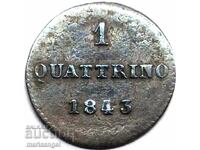 Quattino 1843 Τοσκάνη Ιταλία Leopold II - σπάνιο
