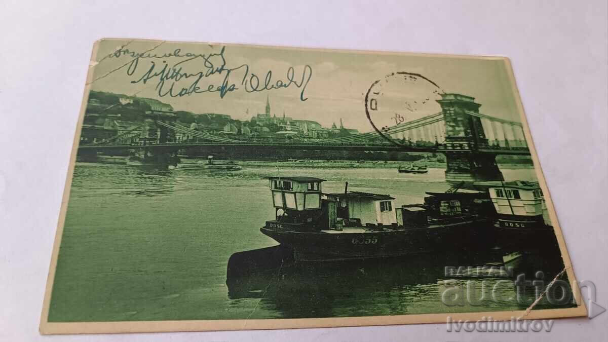 P.K. Budapest View with the Szechenyi Chain Bridge 1928