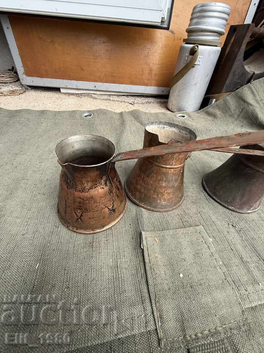 Auction  Lot of Copper Cezves for Turkish Coffee