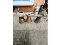 Παρτίδα χάλκινων μπρίκια για τούρκικο καφέ