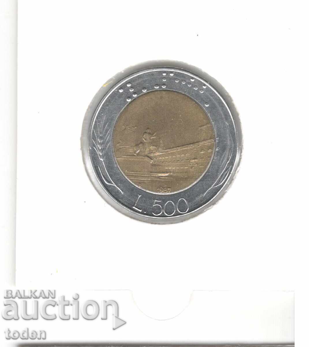 Licitație Italia - 500 Lire - 1987 R - KM# 111 Licitație Italia - 500 Lire - 1987 R - KM# 111