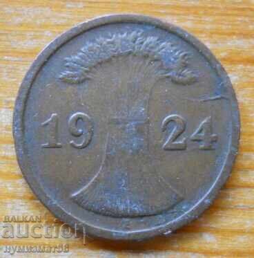 2 Pfennig 1924 g. - Germania (E) rentenpfennig cu preț € 0.80 | 1.56 BGN