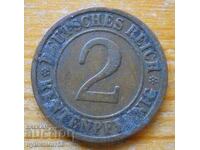 2 пфенигa 1924 г. - Германия ( Е )  rentenpfennig