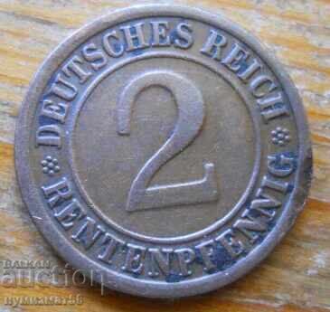 2 pfennigs 1924 - Germania (F) rentenpfennig