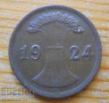 2 πφένιγκ 1924 g. - Γερμανία (D) reichspfennig με τιμή € 0.77 | 1.51 BGN