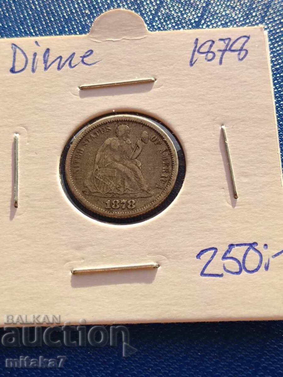 1 dime 1878, SUA