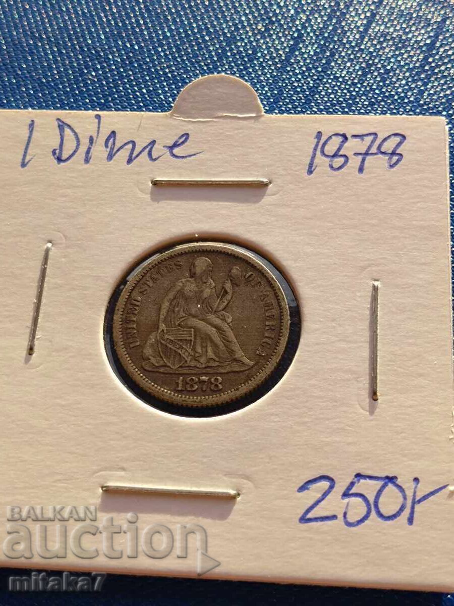 1 dime 1878, SUA