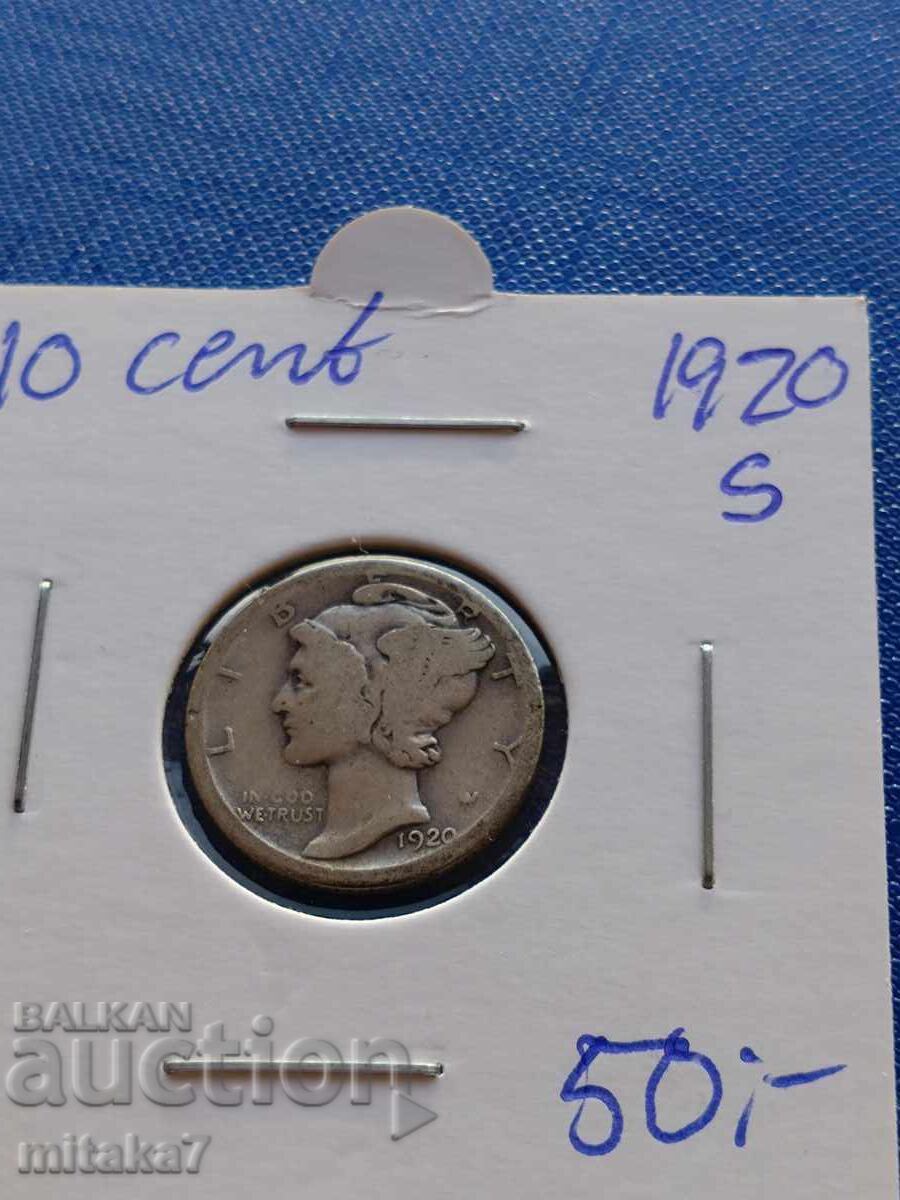 1 дайм 1920 година, САЩ