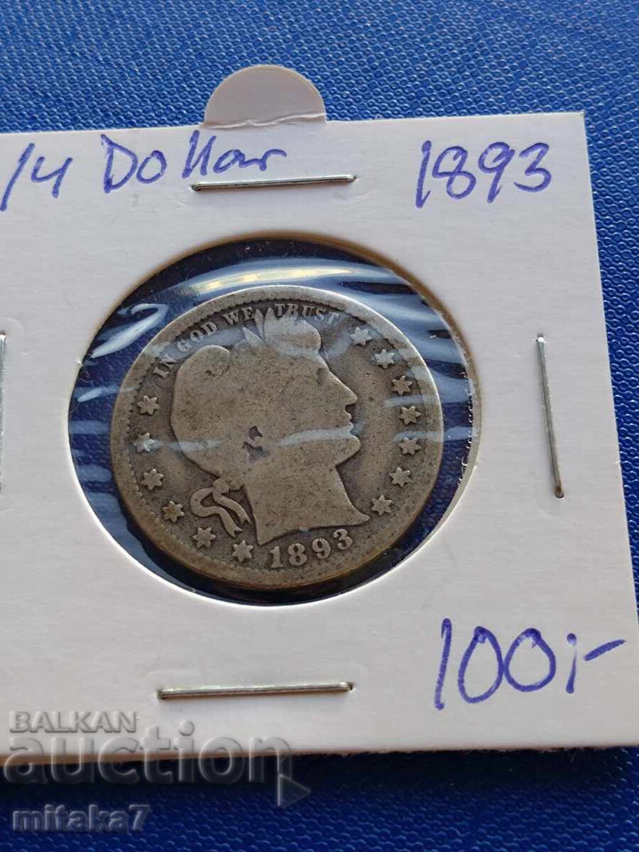 1/4 dolar 1893, SUA