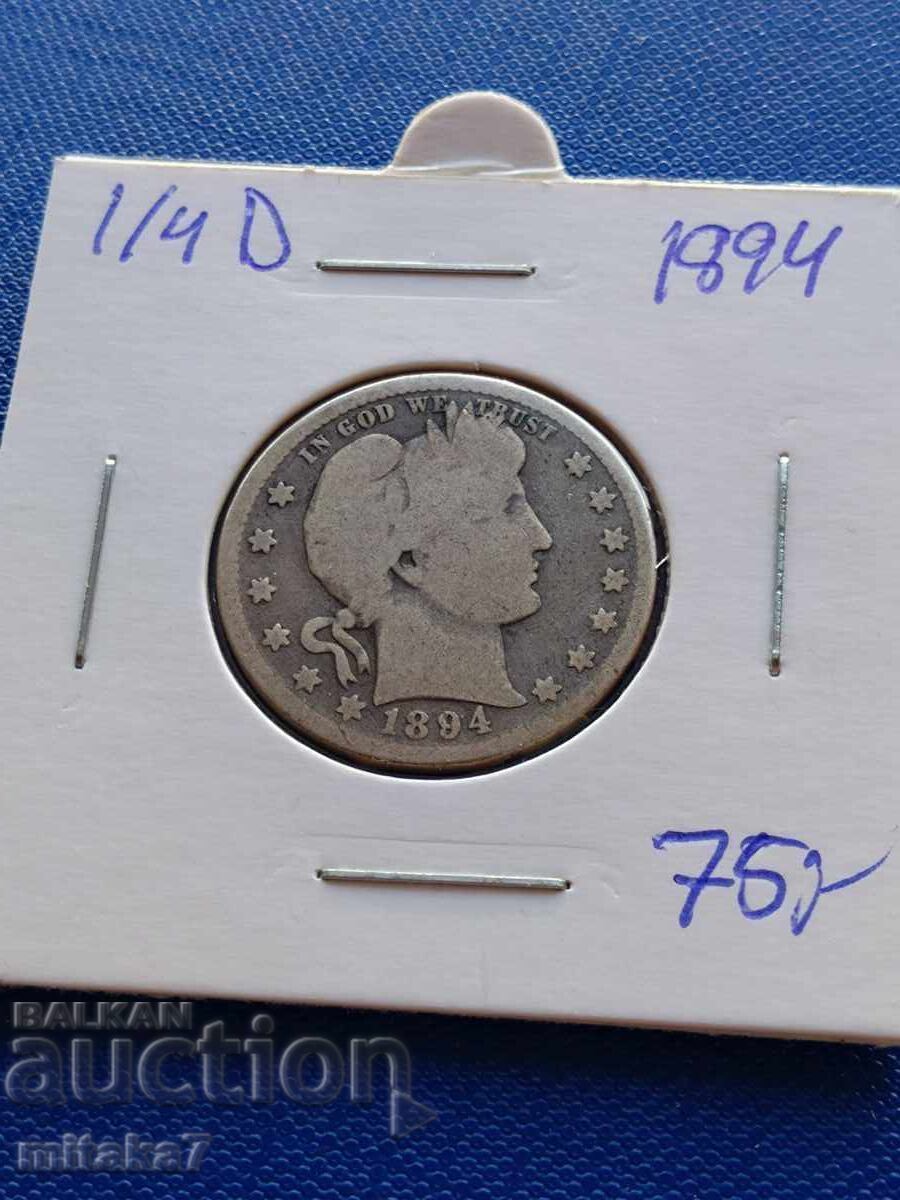 1/4 dolar 1894, SUA