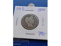 1/4 долар 1894 година, САЩ