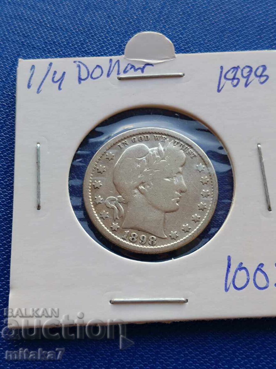 1/4 dolar 1898, SUA