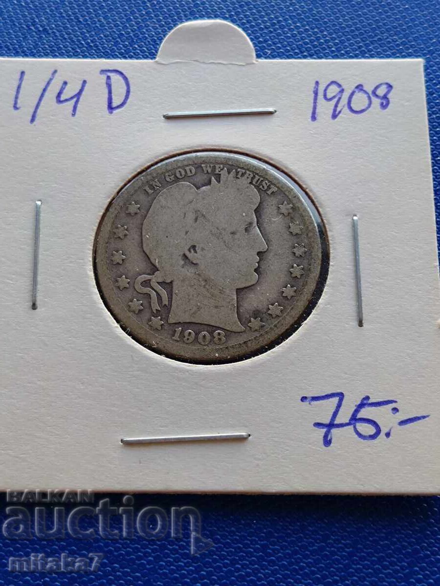 1/4 dolar 1908, SUA