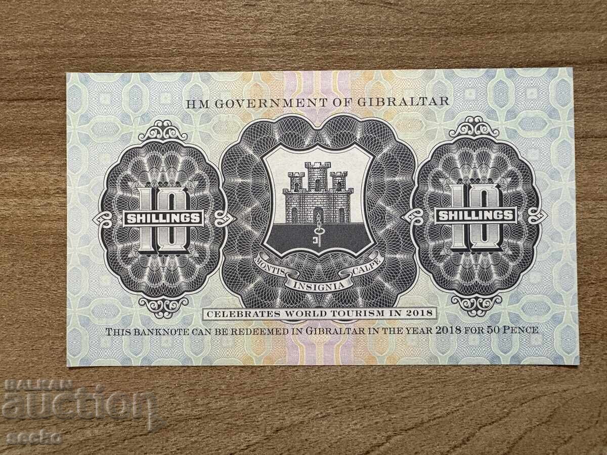 Gibraltar - 10 Shillings (2018), UNC with price € 5.11 | 9.99 BGN