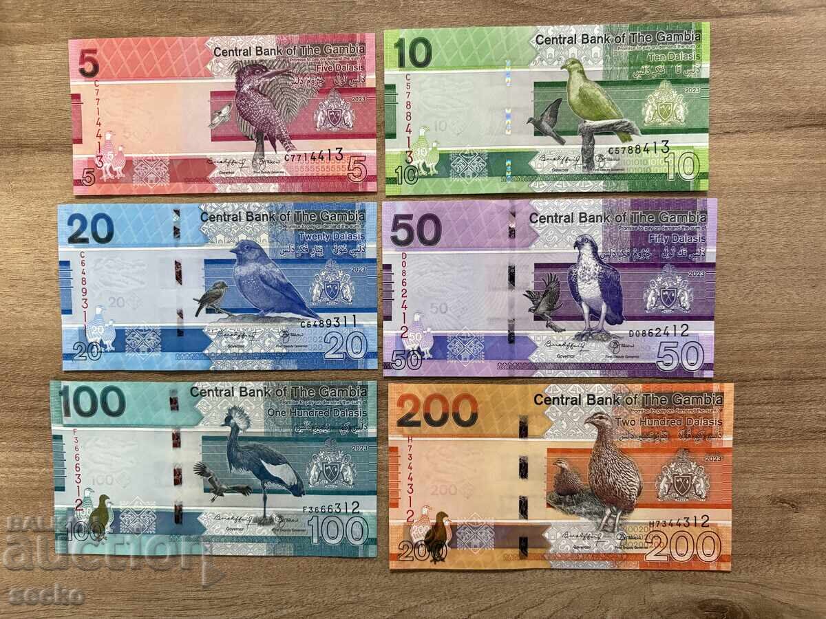Παρτίδα τραπεζογραμματίων Γκάμπια 5-200 ντάλασι (2023) UNC