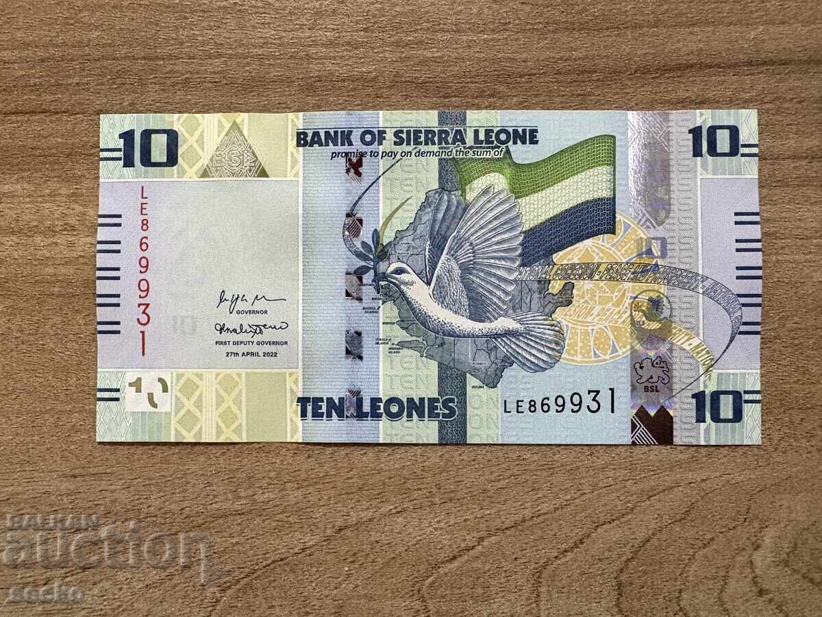 Sierra Leone - 10 leoni (2022), UNC