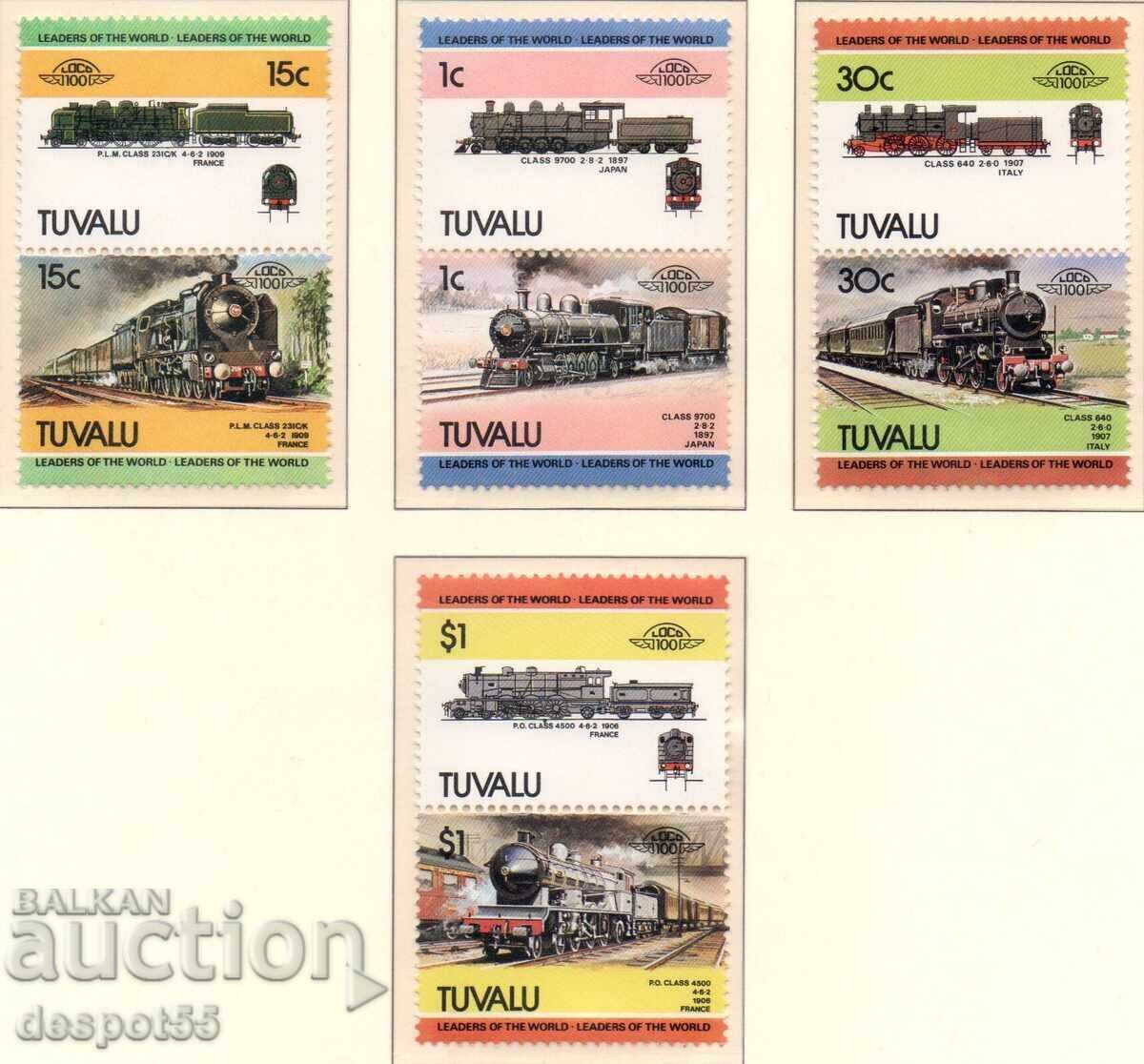 1984. Tuvalu. Leaders of the World - Railway Locomotives 1984. Tuvalu. Leaders of the World - Railway Locomotives
