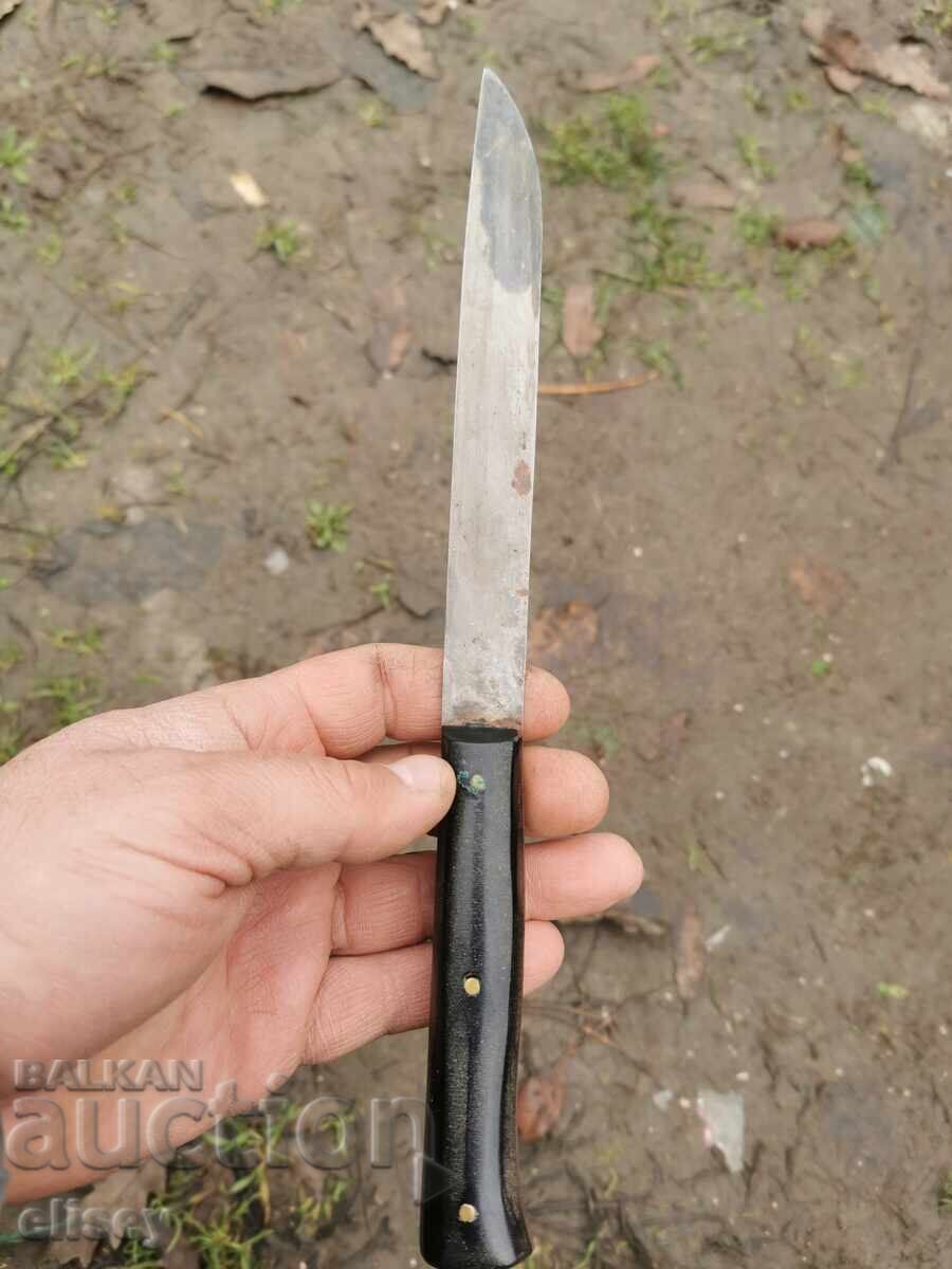 Cuțit vechi de măcelar Gabrovo cu teacă originală - 7