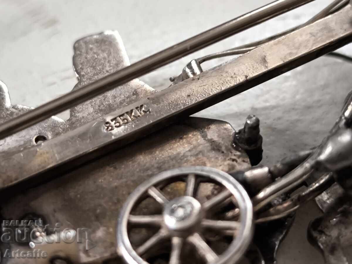 Изящна брошка, изработена от сребро 835 проба - 5