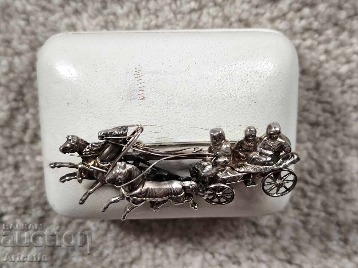 Изящна брошка, изработена от сребро 835 проба - 7