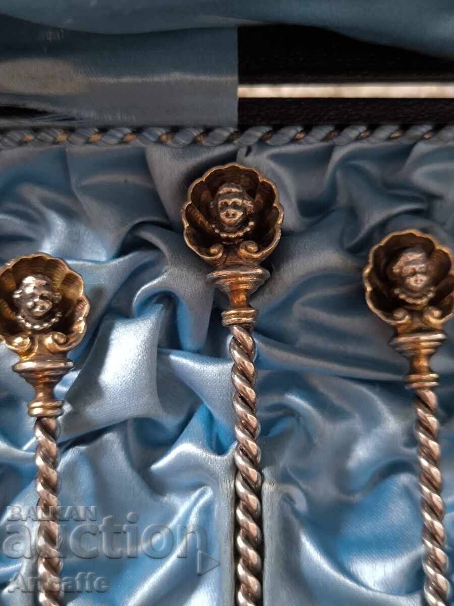 Сребърни лъжички, изработени от висококачествено сребро 800 - 5