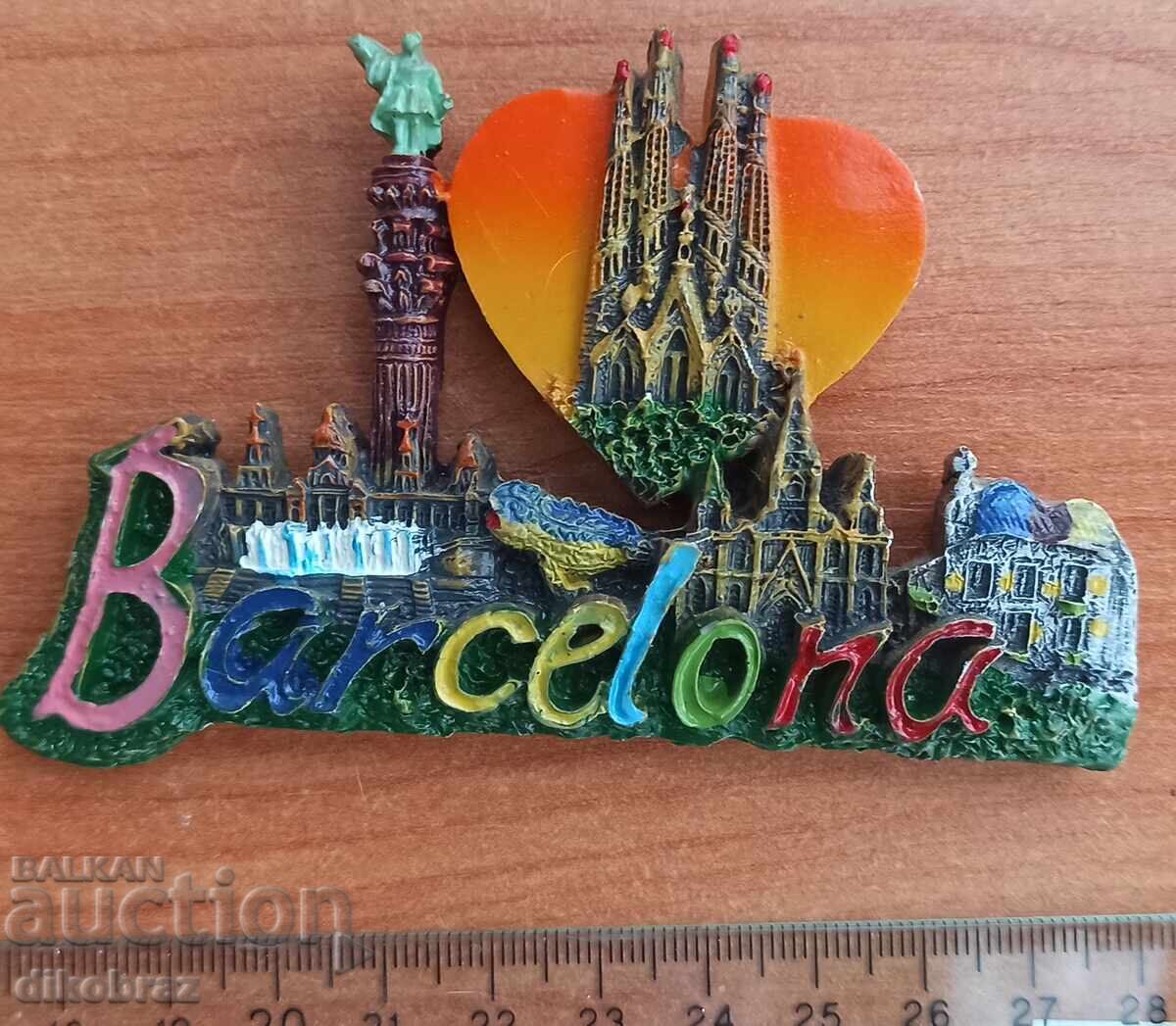 Магнит сувенир за хладилник Барселона - от стотинка Магнит сувенир за хладилник Барселона - от стотинка